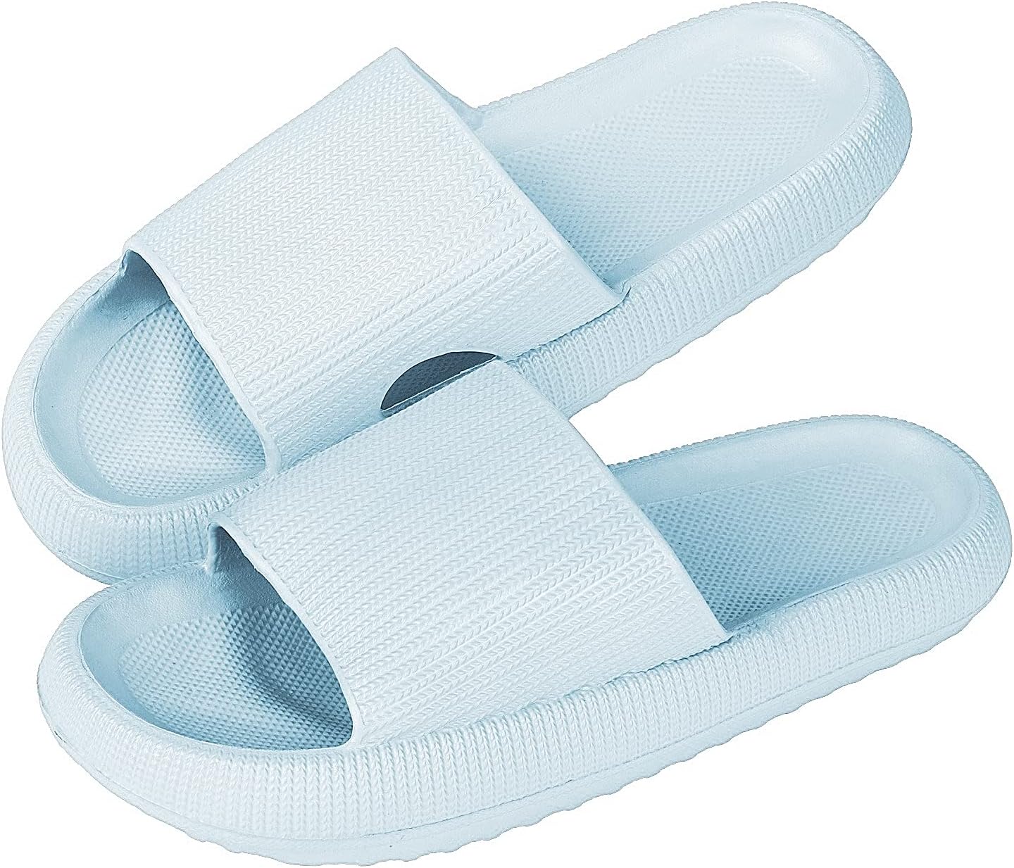 

Женские сланцы MoneRffi Pink Cloud - повседневные шлепанцы с открытым носком, на легкой подошве, с искусственным мехом снаружи и пластиковым материалом, светло-голубой