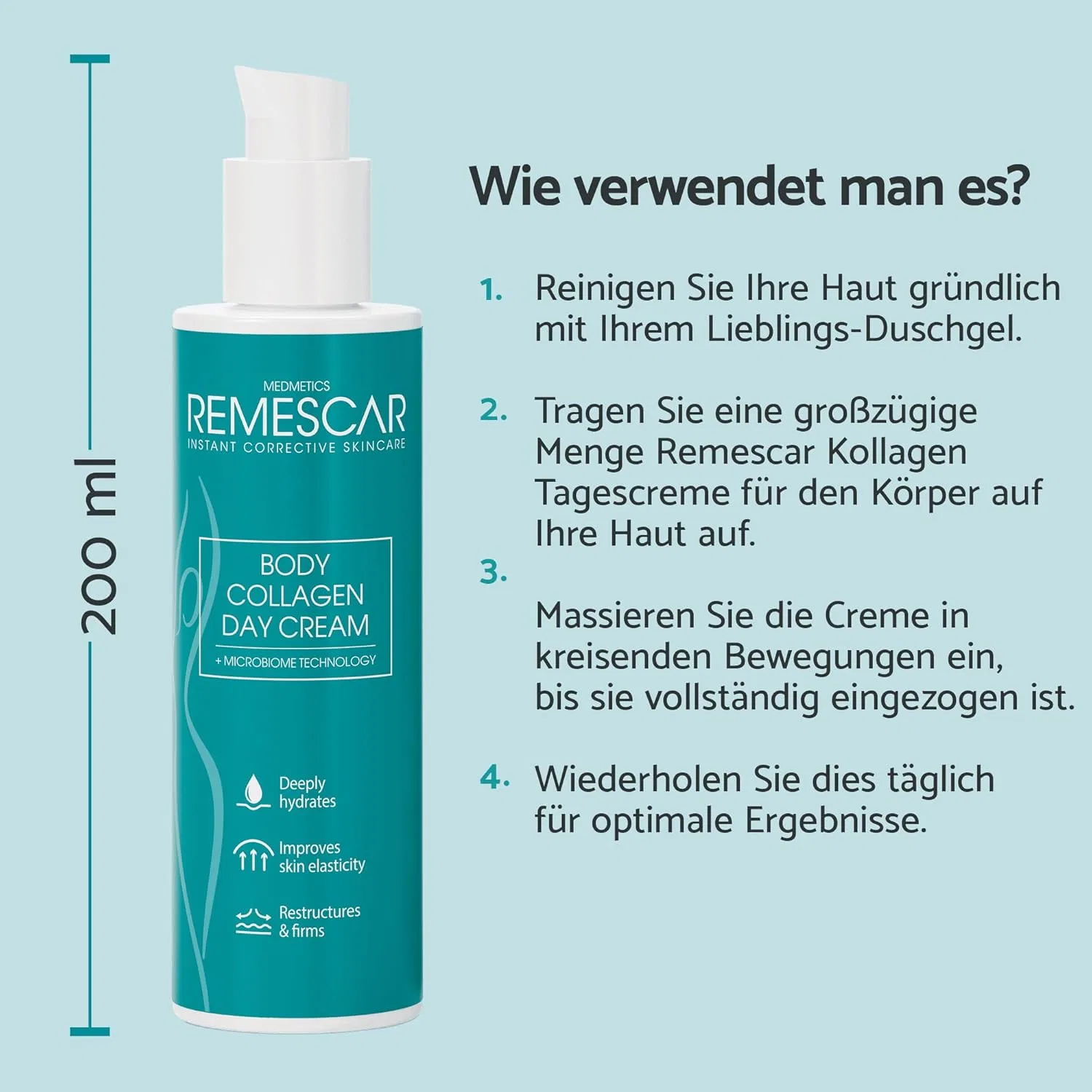 Дневной крем для тела Remescar Collagen Body, 200 мл Remescar — фото 3