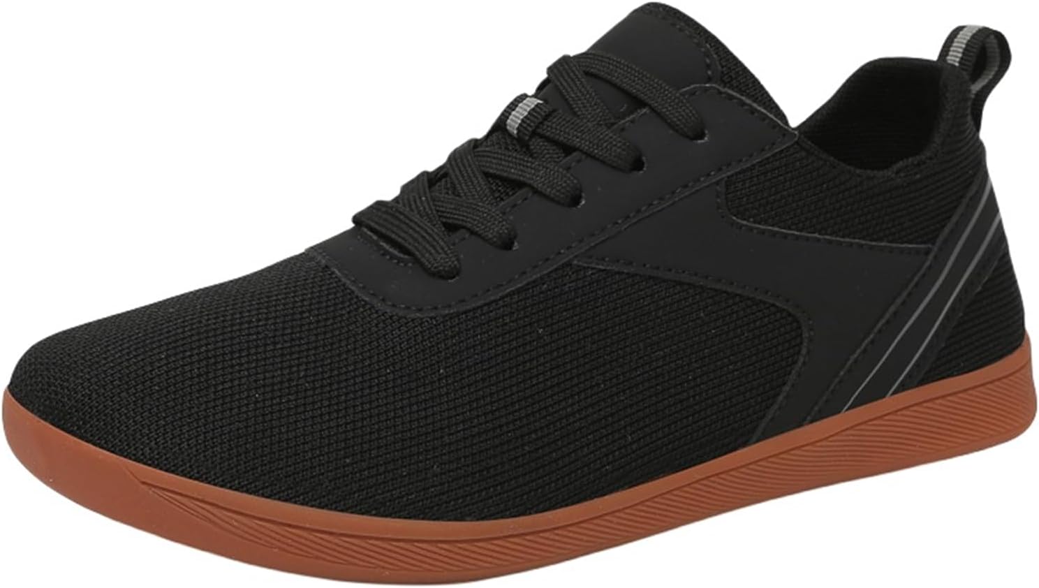 

Женские кроссовки Wiede Toe Box с минималистичным дизайном для ходьбы, удобная подошва с нулевым перепадом, обувь-босоножки, легкие, из дышащей сетки, на плоской подошве, без шнурков Wabkderpu, черный