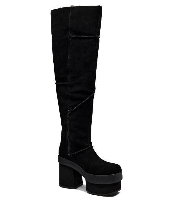 Кожаные ботильоны на платформе Ugg, черный