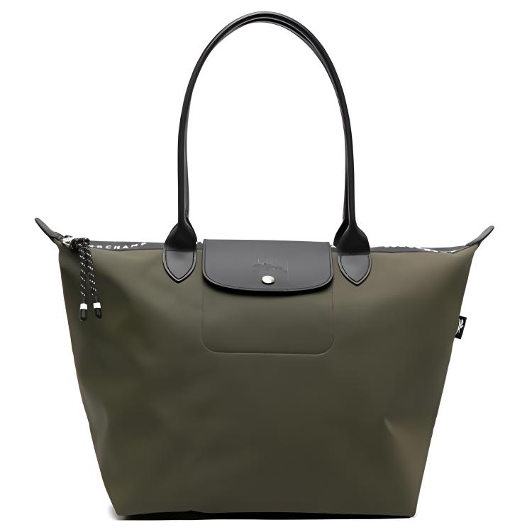 

LONGCHAMP Сумка-шоппер Le Pliage Energy из телячьей кожи, Olive Green