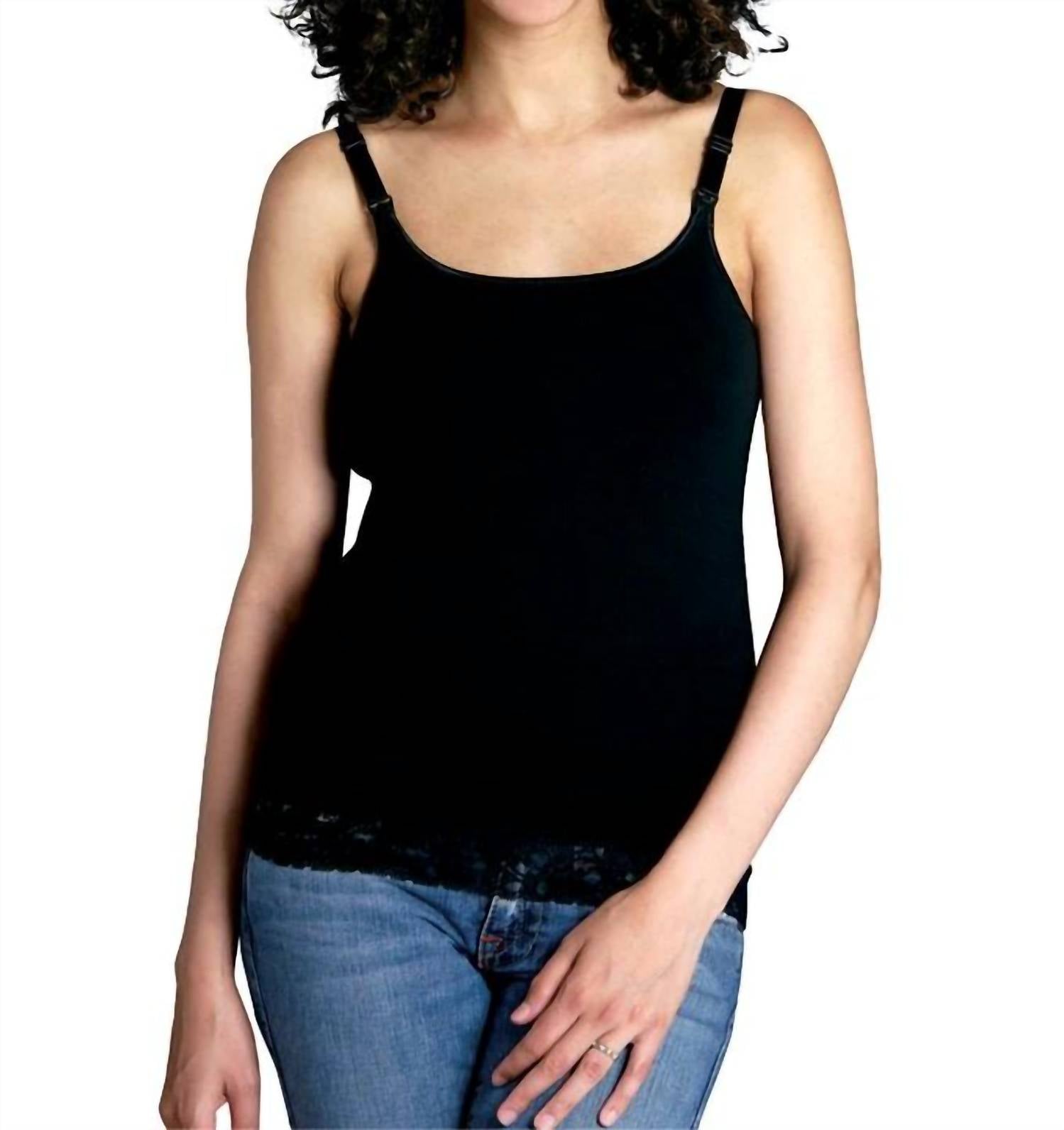 

Nursing Bra Top With Lace In Black Glamourmom