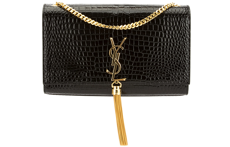 

SAINT LAURENT KATE Shiny Cow Leather Crossbody Bag Women's Black