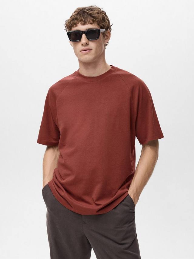 

Футболка Circo Regular Fit из хлопка и льна Mango, Medium Orange