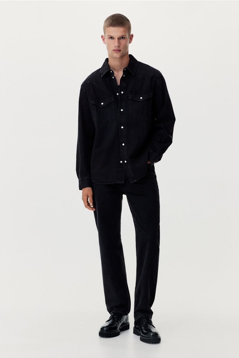 

Прямые свободные джинсы H&M, черный