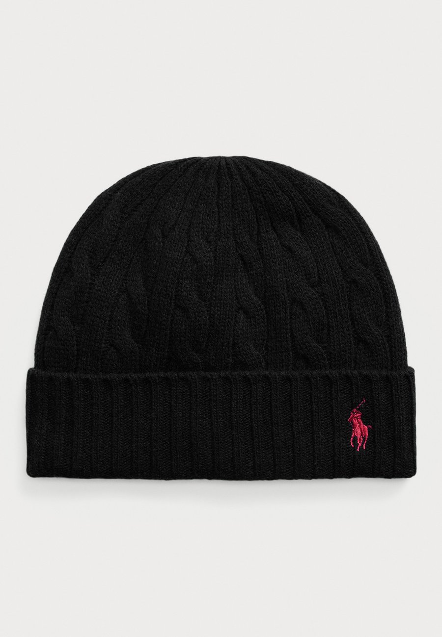 

Шапка Polo Ralph Lauren CABLE KNIT MERINO WOOL BLEND BEANIE, Polo Black/Black