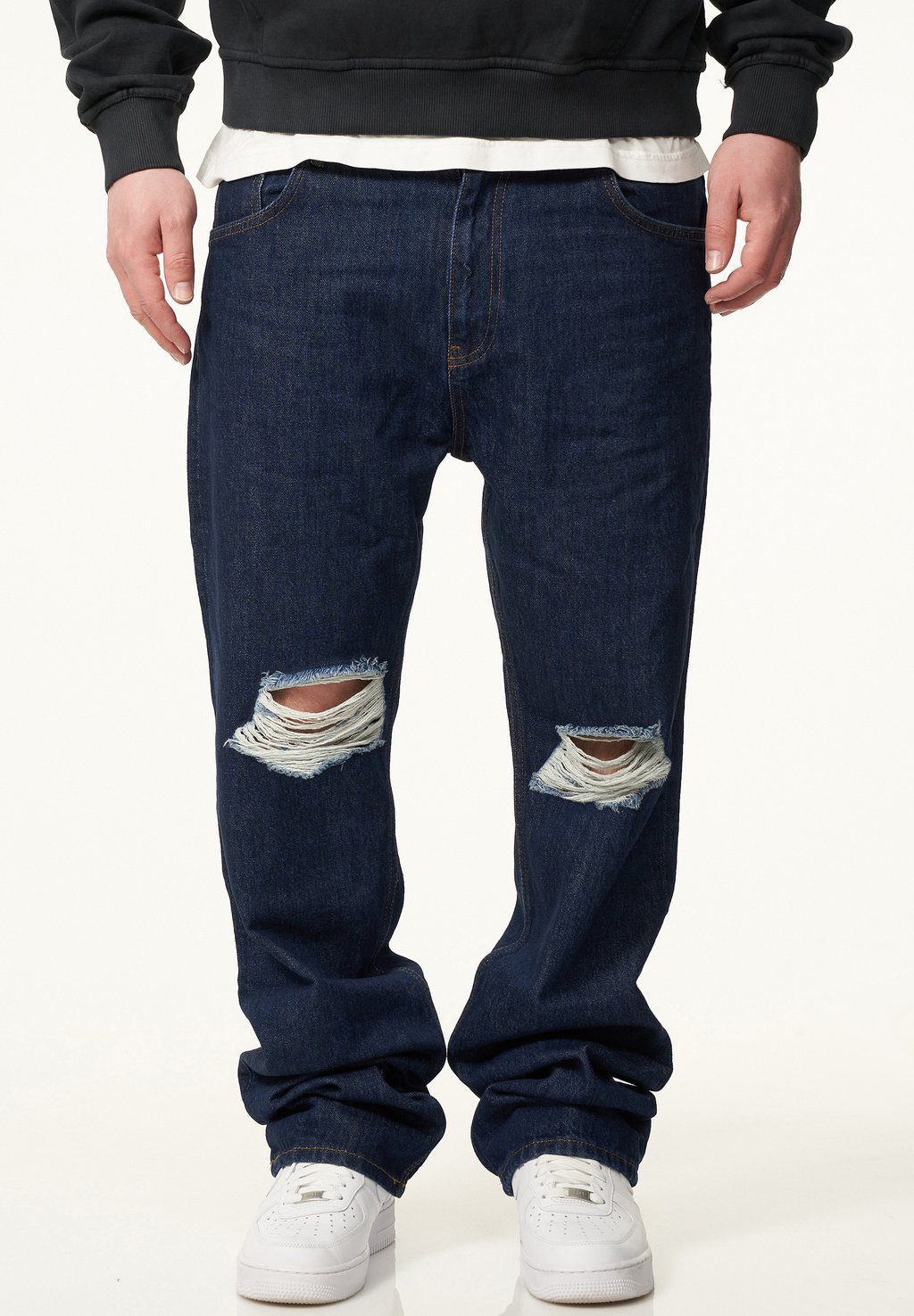 

Джинсы свободного кроя RIPPED JEANS STRAIGHT-FIT MILANO One Redox, темно-синий