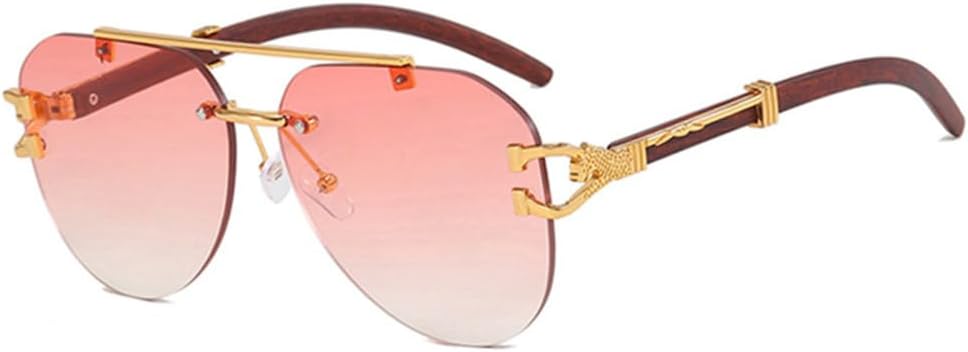 

Винтажные солнцезащитные очки без оправы для женщин и мужчин, градиентные солнцезащитные очки, женские металлические очки с двойной перемычкой, без оправы, дорожные очки generic, C8 Double Pink