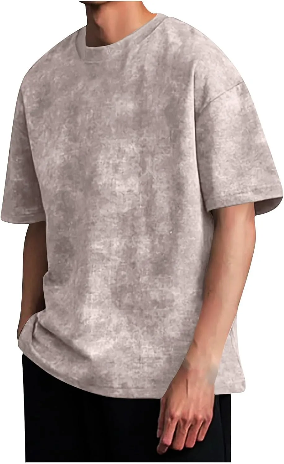 

Мужская футболка Vintage с круглым вырезом, свободная, короткий рукав