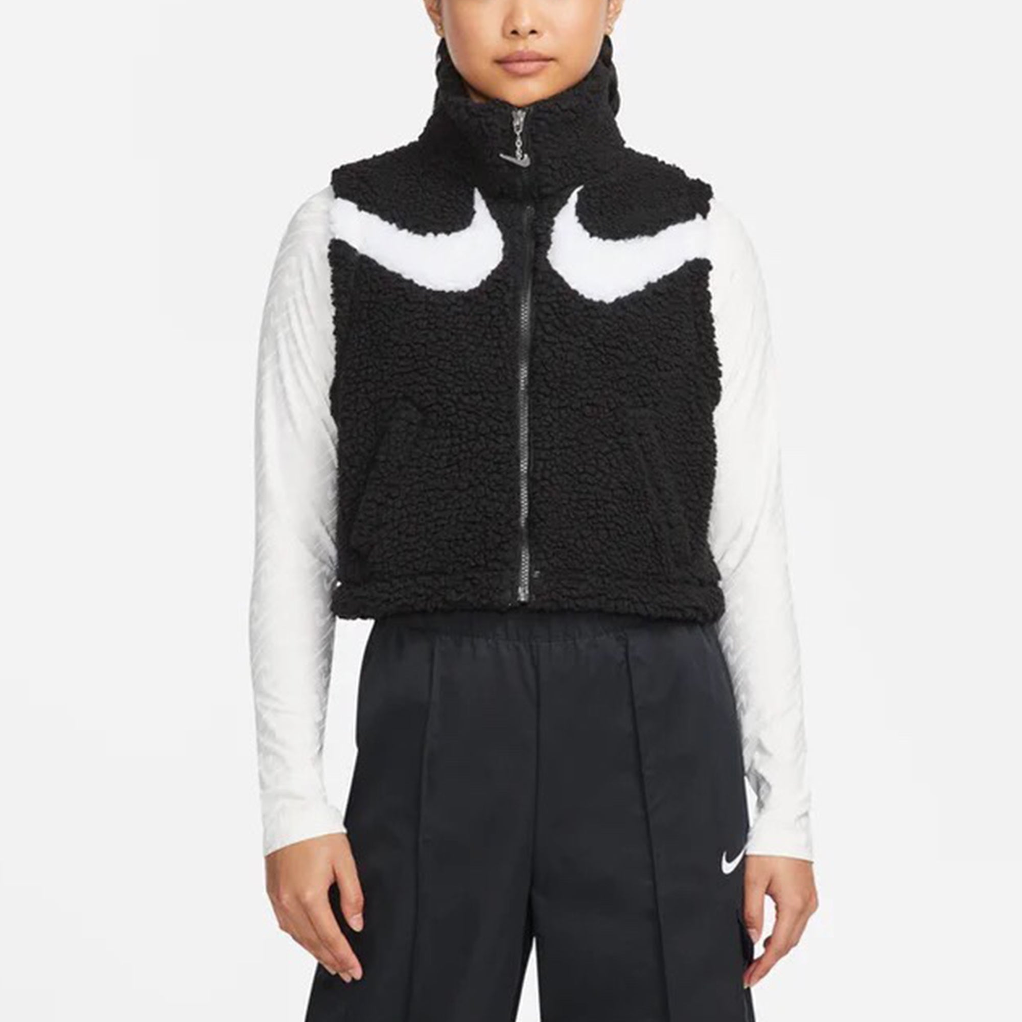 Жилет (WMNS) Nike Athleisure Casual Sports Stay Warm Stand Collar Vest Black — фото 4