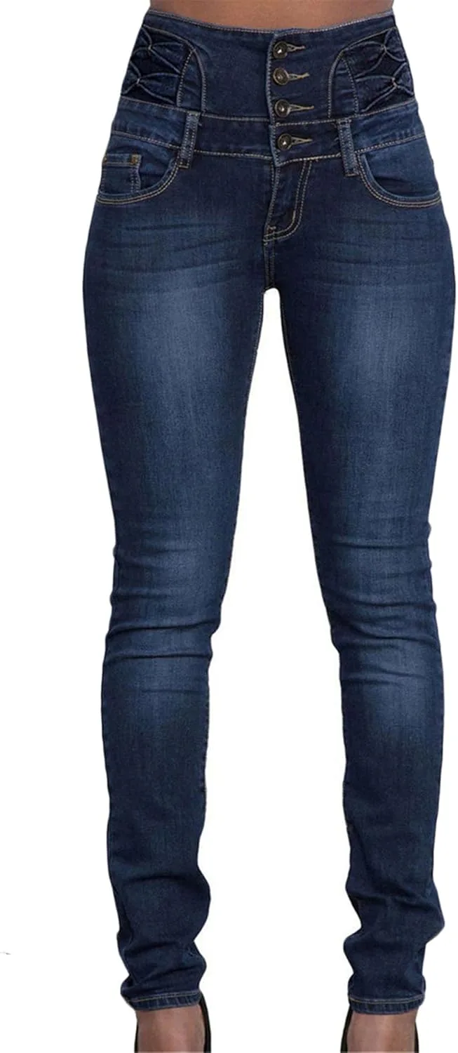 

Женские джинсы Andongnywell Skinny с эффектом подтяжки ягодиц, Slim Fit, высокая посадка