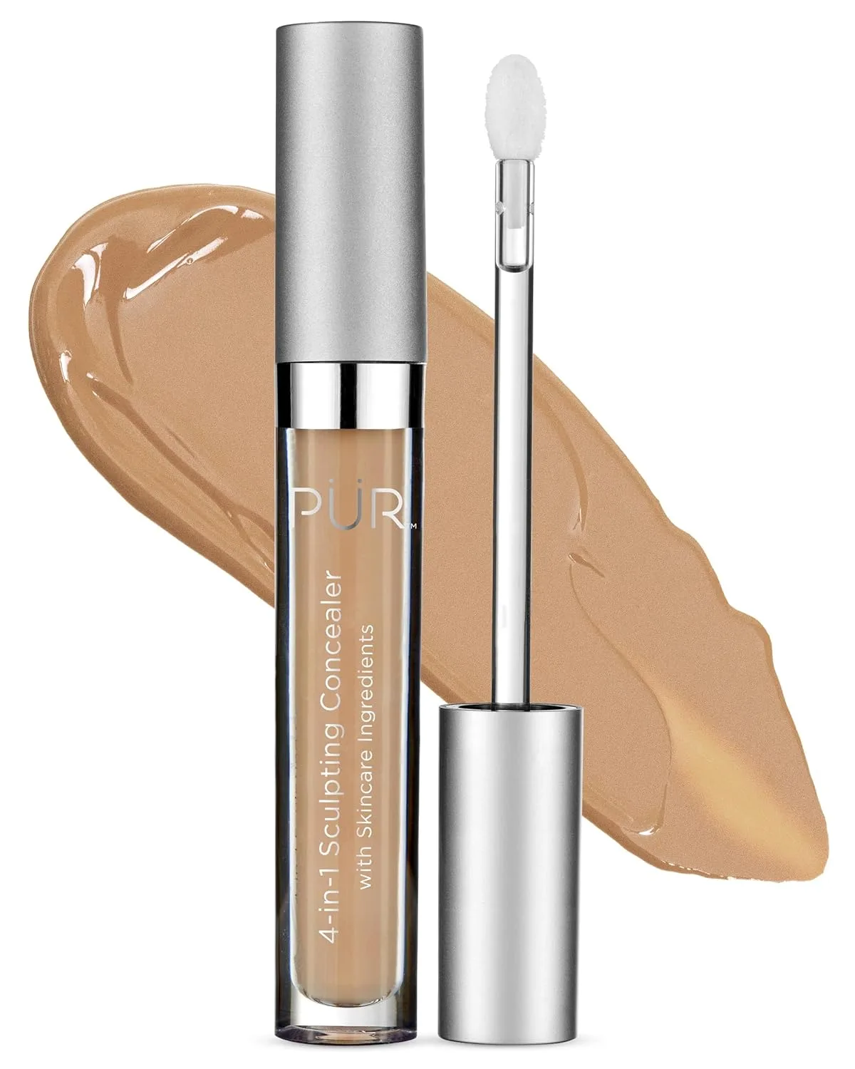 PÜR MINERALS 4-in-1 Sculpting Concealer для женщин - маскирует, осветляет, увеличивает объем и корректирует, увлажняющий консилер с покрытием от среднего до полного для темных кругов, Honey - tan olive skin with golden undertones