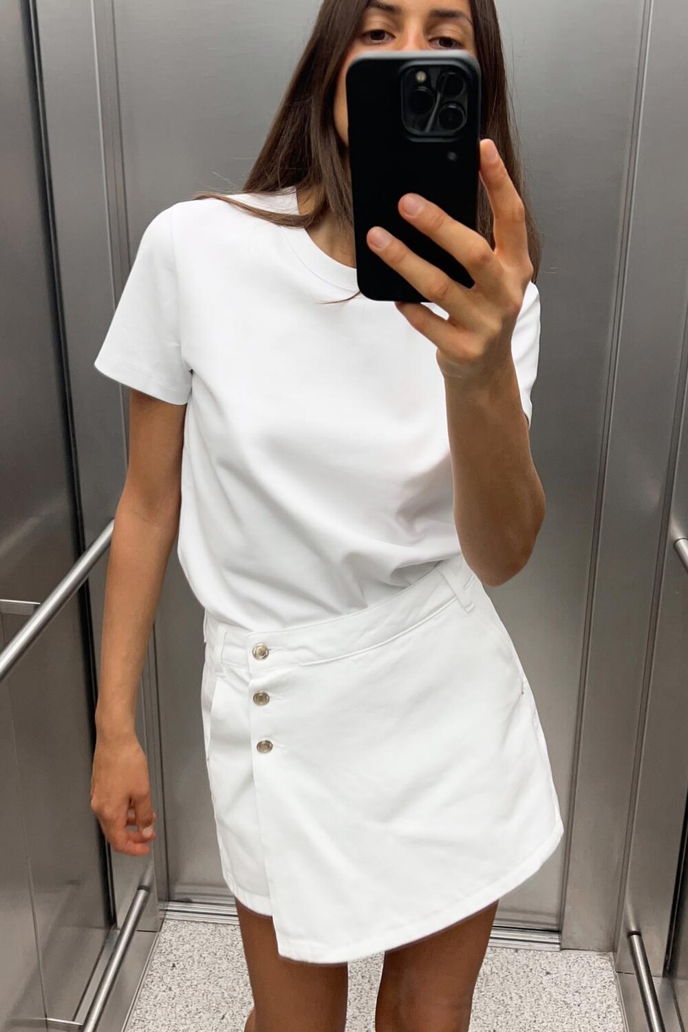 

Футболка интерлок с коротким рукавом ZARA, белый