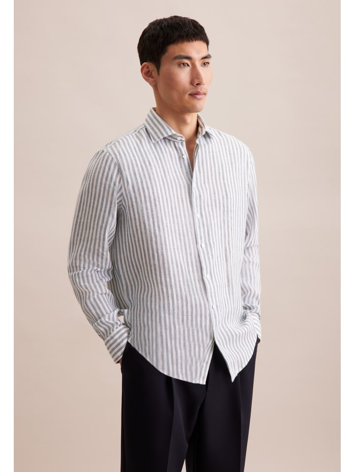 

Деловая рубашка, стандартного размера, зеленого цвета Seidensticker