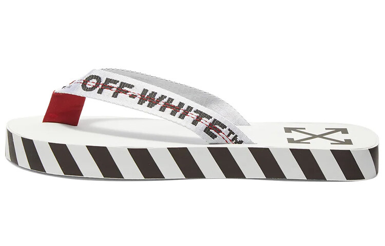 

Шлепанцы мужские Off-White в полоску, белый / черный