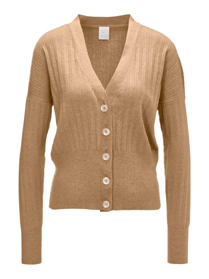 

MADELEINE Короткий кардиган с V-образным вырезом, цвет карамельный/меланж