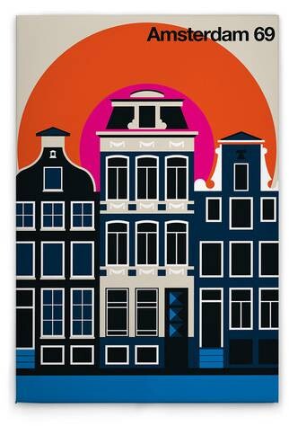 

Картина на холсте A.S. Création Amsterdam69 цвет cremeschwarzorangepinkweiss