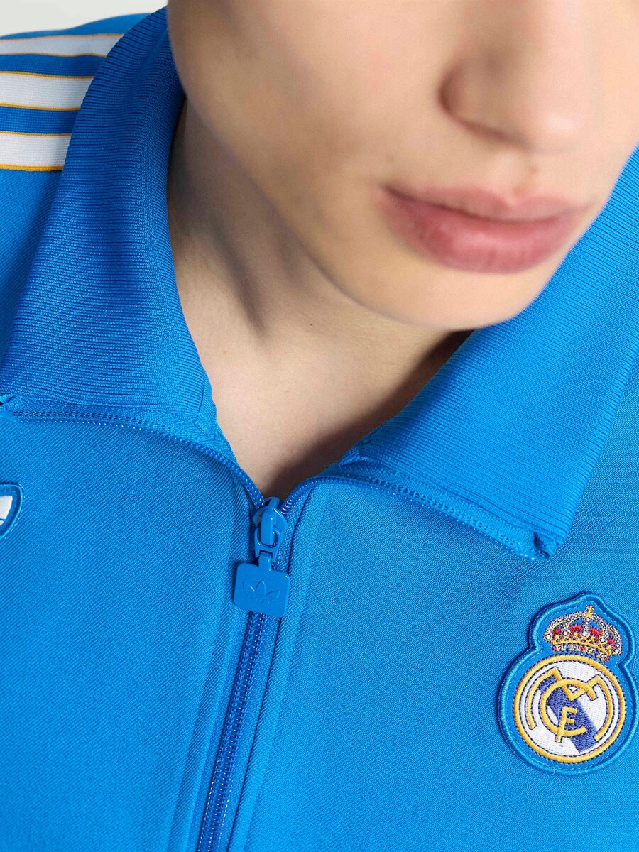 Спортивная толстовка с капюшоном на молнии ADIDAS ORIGINALS Real Madrid Terrace Icons, Azure — фото 3