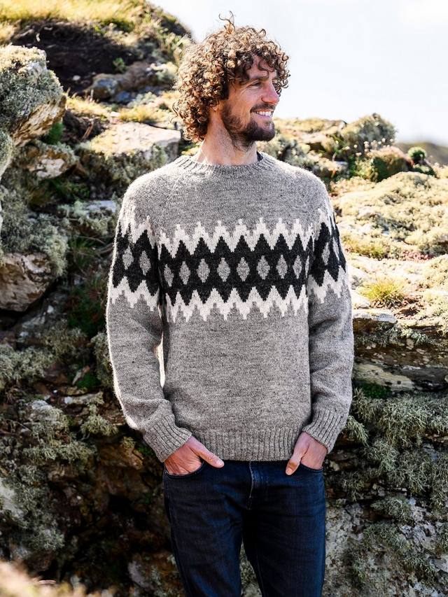

Британский джемпер Fair Isle из шерсти Celtic & Co., Oatmeal Fleck