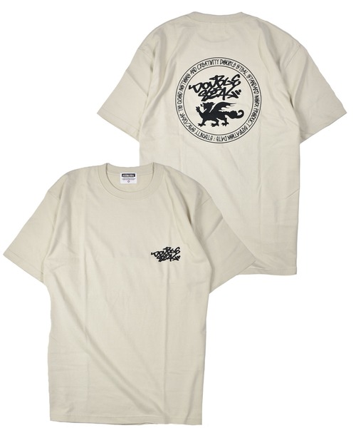 

Футболка из плотной ткани с принтом, бренд DOUBLE STEAL, светло-бежевый