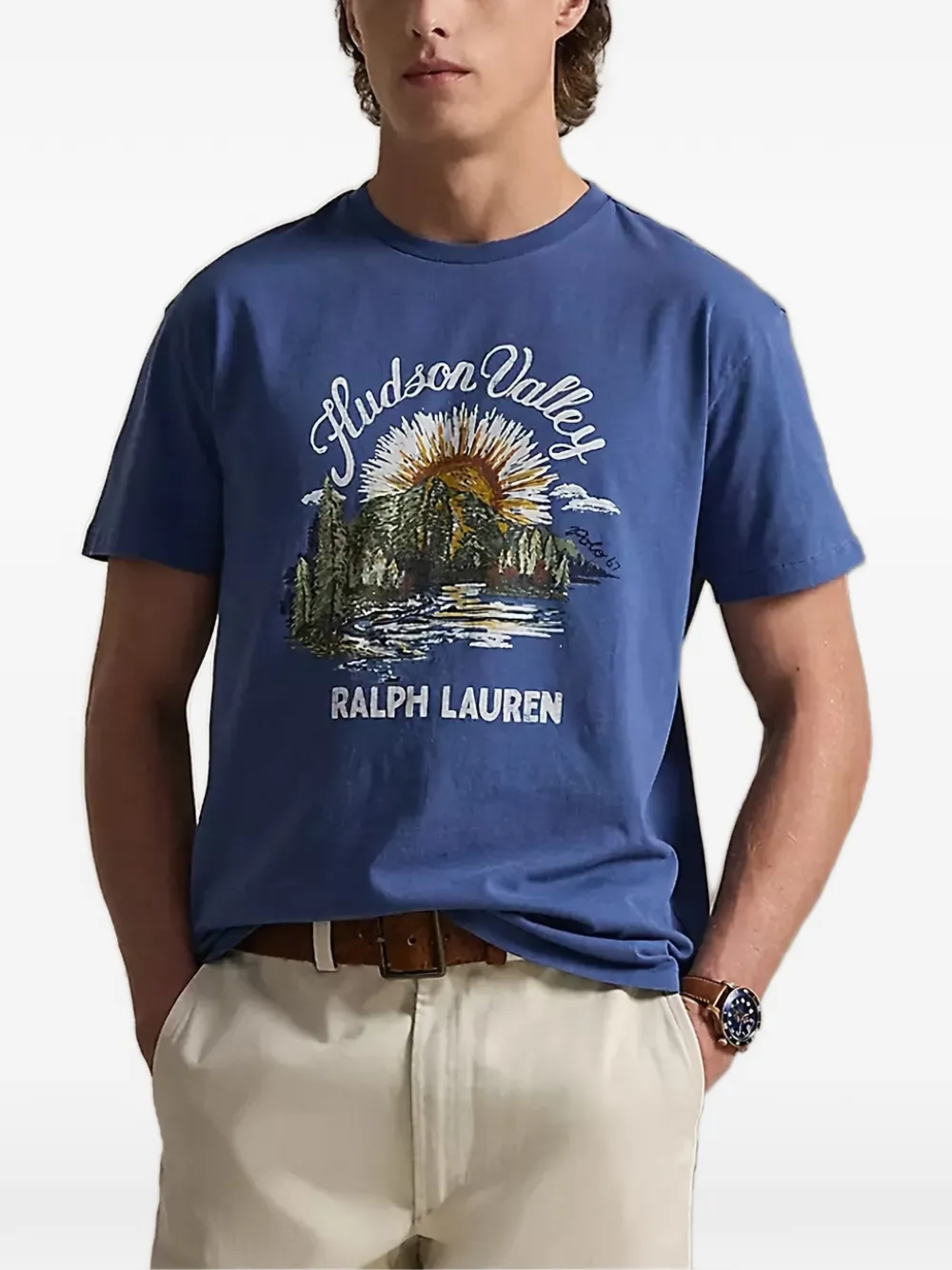 

Футболка с графическим принтом Polo Ralph Lauren, синий