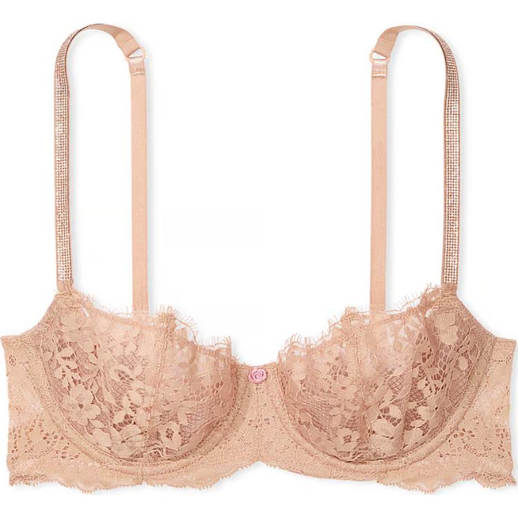 

Коллекция 24 Grand Shows Dream Angels Wicked лиф-балконет без косточек с вышивкой лилиями/P чашка женский praline Victoria's Secret, Praline/Praline