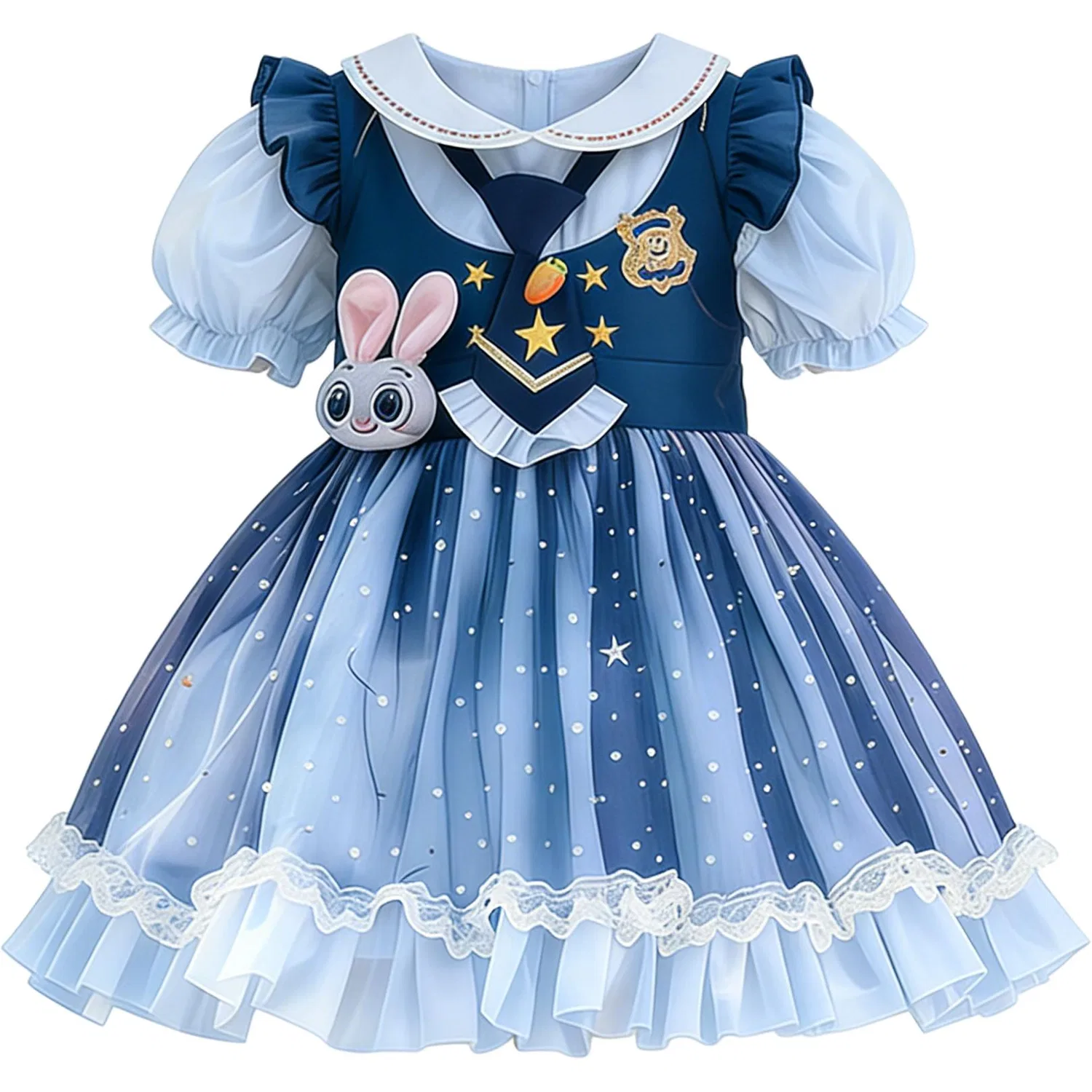 Платье детское летнее для детей 3-7 лет Disney, Dress+Petticoat+Small Hat+Socks — фото 3