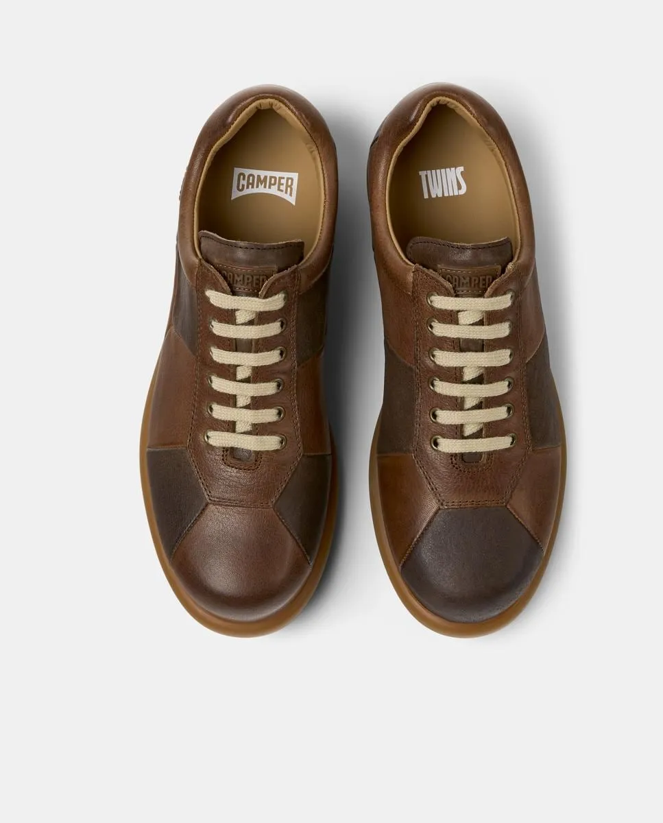 Женские кроссовки Pelotas Ariel Hella Twins из кожи Camper, коричневый — фото 2