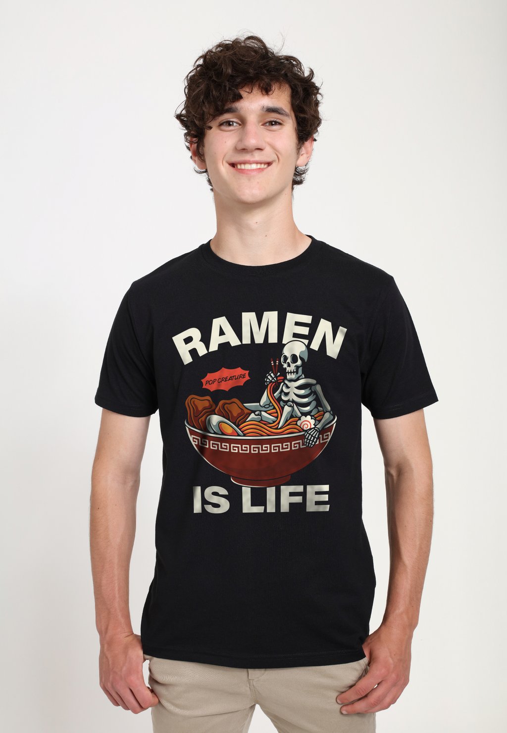 

Футболка с принтом POP CREATURE RAMEN IS LIFE Henry Tiger, черный