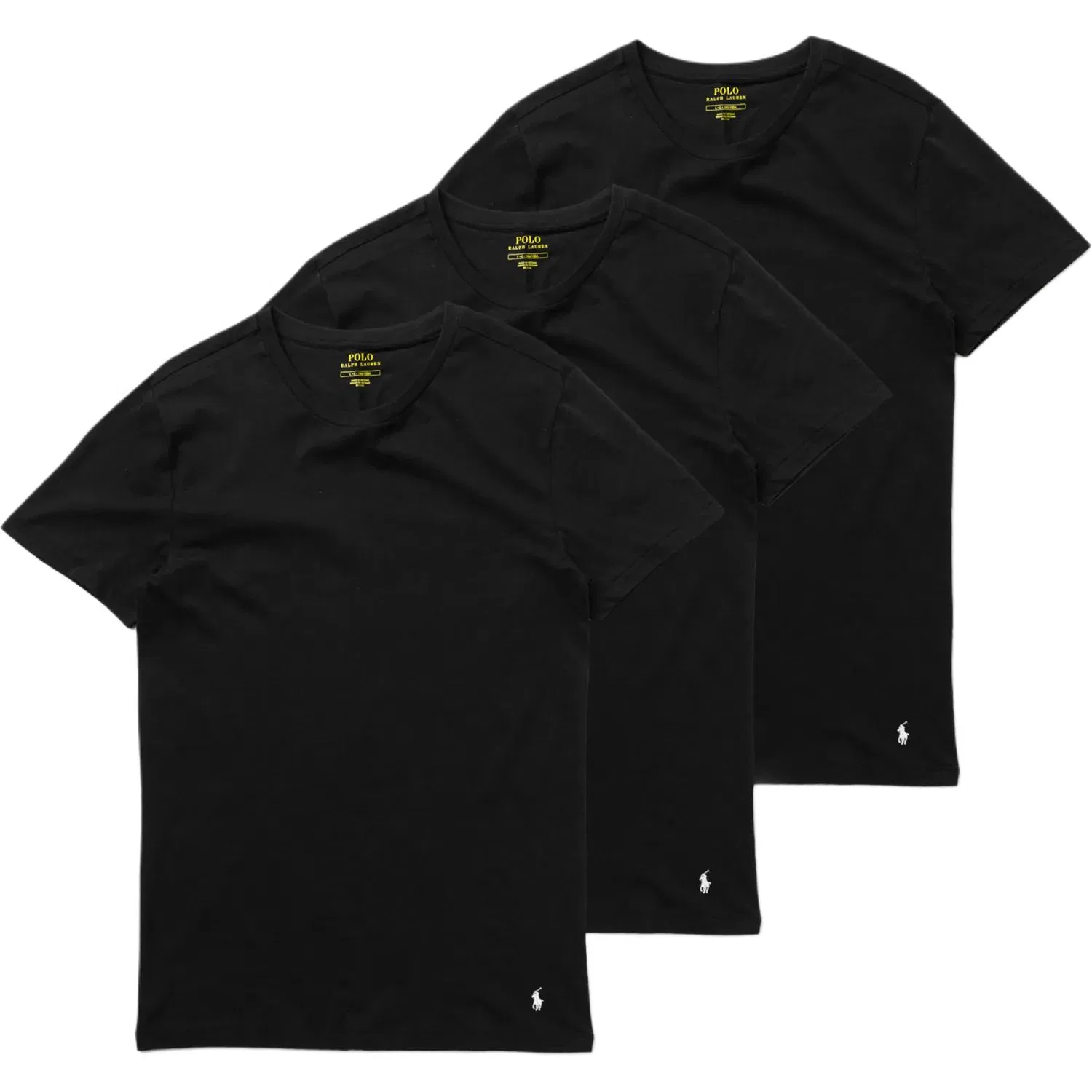 Футболка с вышитым логотипом, набор из 3 штук Polo Ralph Lauren, 3 Pack (Black+Black+Black)