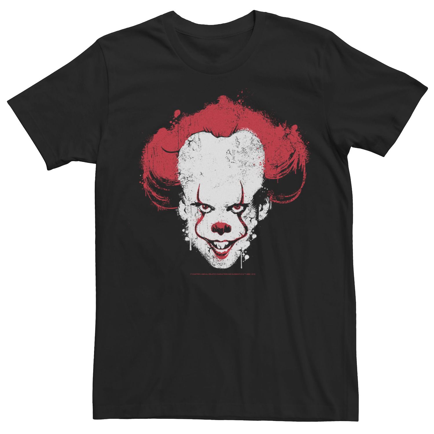 

Мужская футболка IT Chapter 2 Pennywise Paint Splatter Head Shot Licensed Character