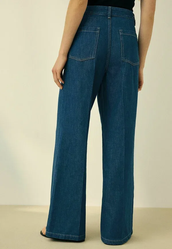 Джинсы Regular fit n. premium wide leg flared tailored jeans, Next, темно-синие — фото 3