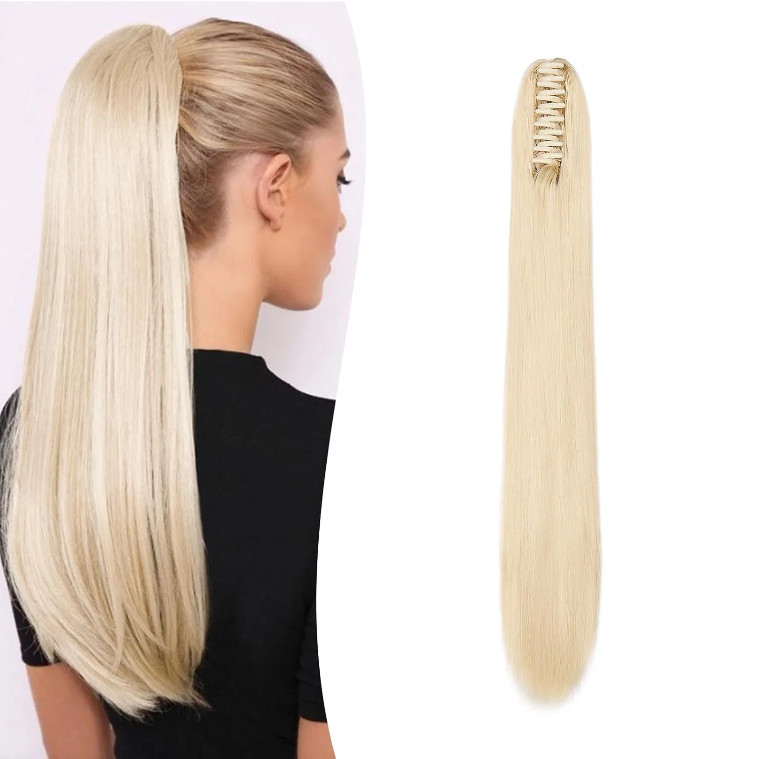 Прямой шиньон-хвост на крабе, 60 см, оттенок «осветленный блонд» Gairyan, Bleached Blonde