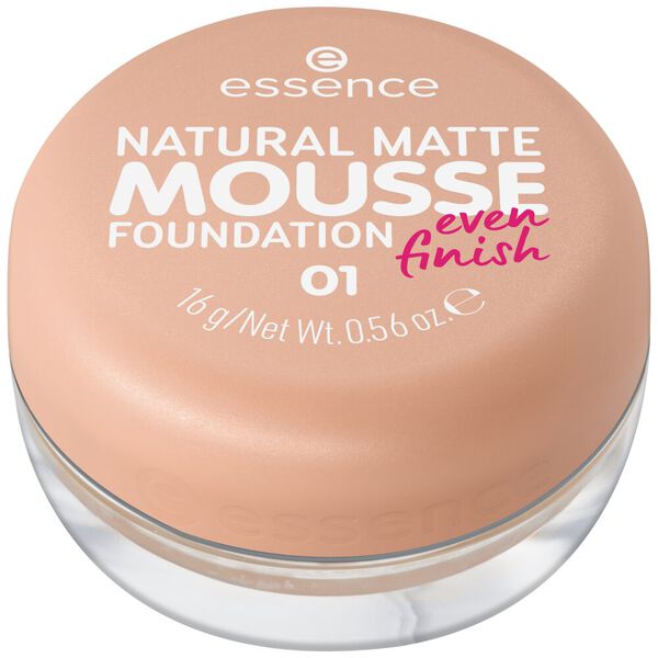

Тональный крем для лица 01, 16 г Essence Natural matte mousse, цвет 01