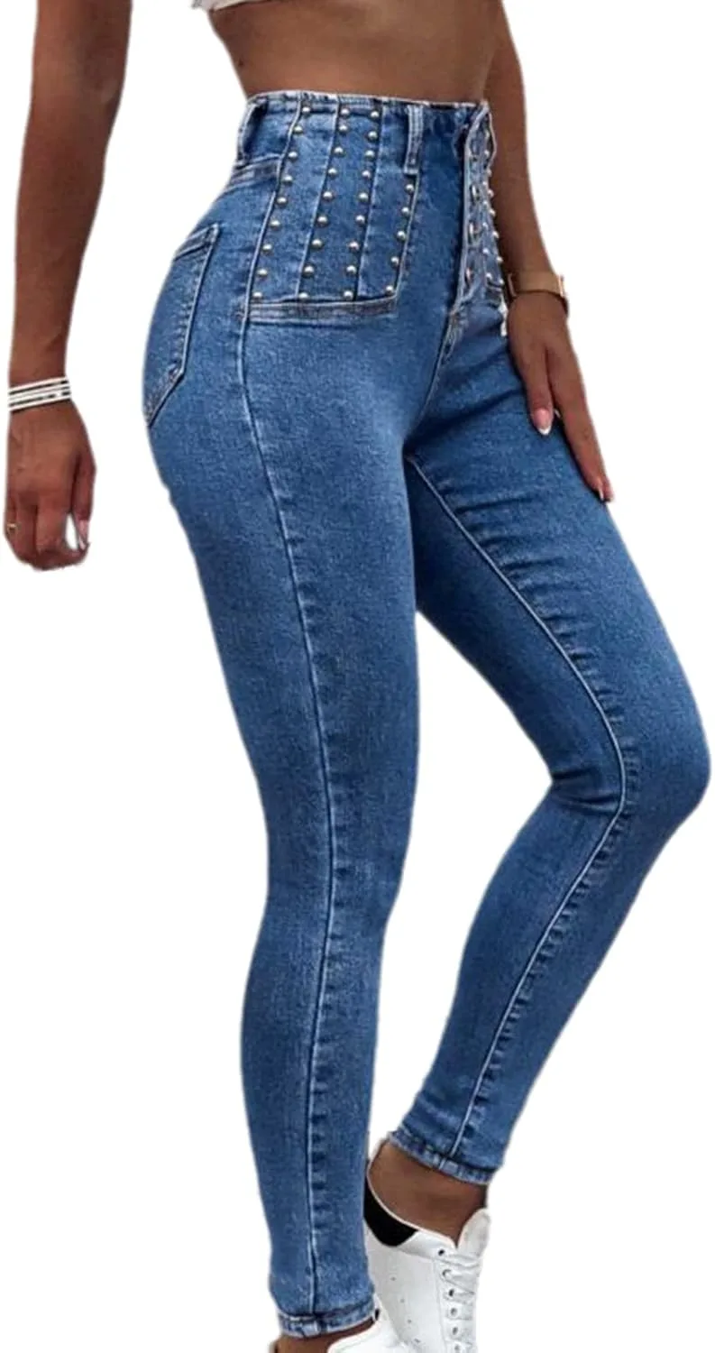 

Женские классические джинсы с высокой талией и эффектом подтяжки TACSTRUN