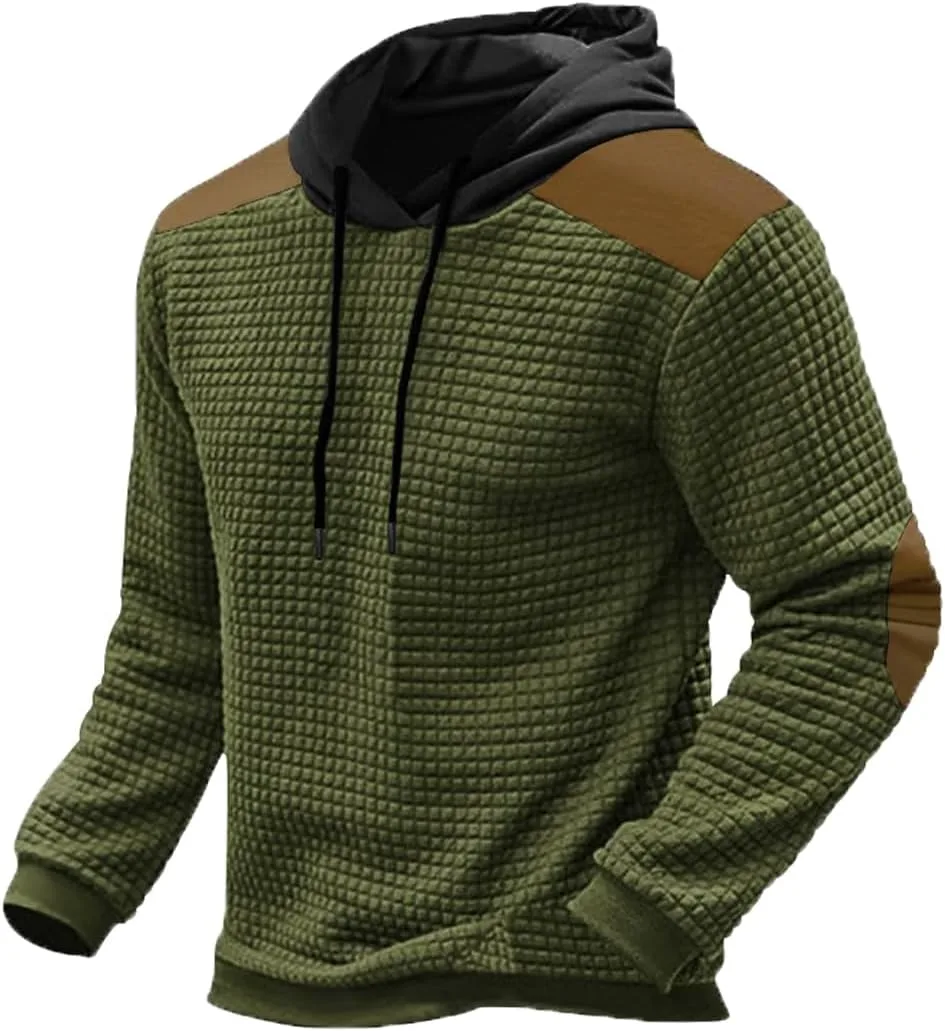 

HARGLESMAN мужской худи с цветными блоками и нашивками на локтях