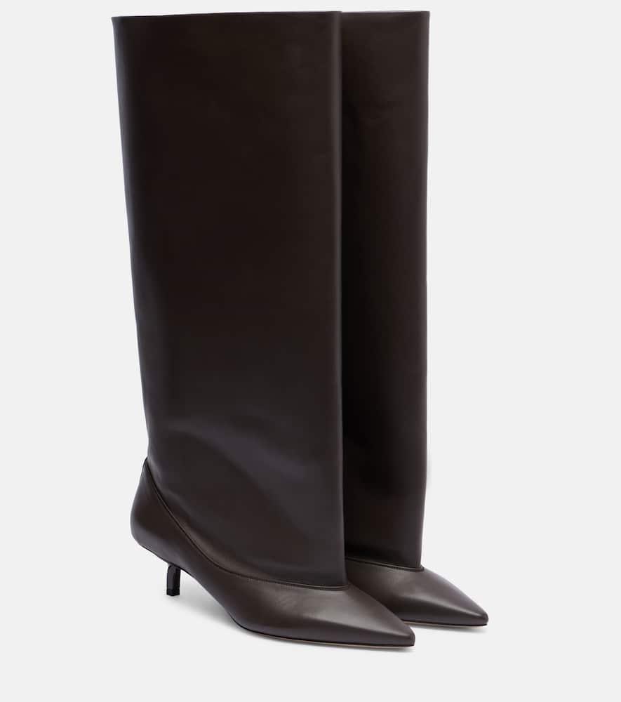 Турни кожаные ботинки до колена Jacquemus, Dark Brown