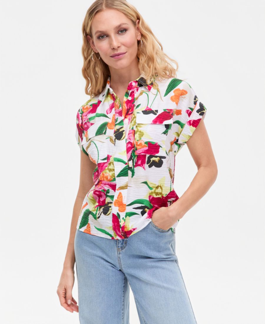 

Женская футболка с короткими рукавами и принтом, с карманами спереди INC International Concepts, Leena Wash, Серый, Женская футболка с короткими рукавами и принтом, с карманами спереди INC International Concepts, Leena Wash