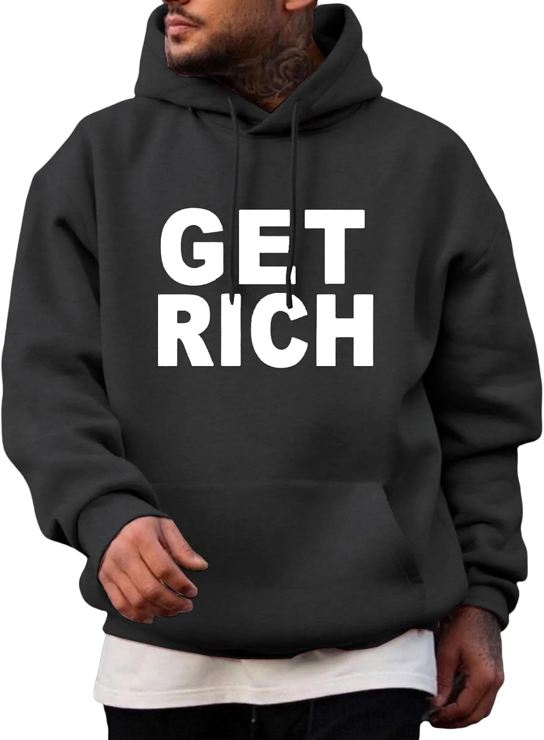 

Толстовка с капюшоном Thatrich, мужская, с принтом и карманами