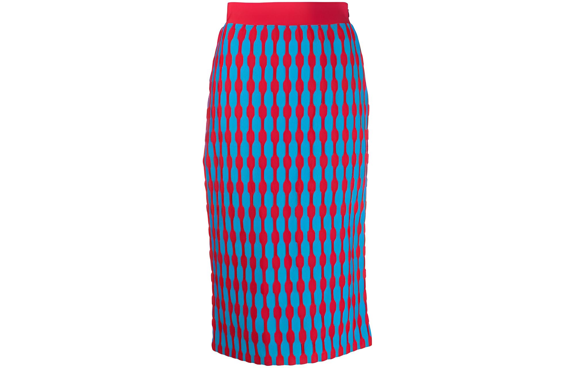 

Юбка с геометрическим принтом высокая посадка TORY BURCH, синий