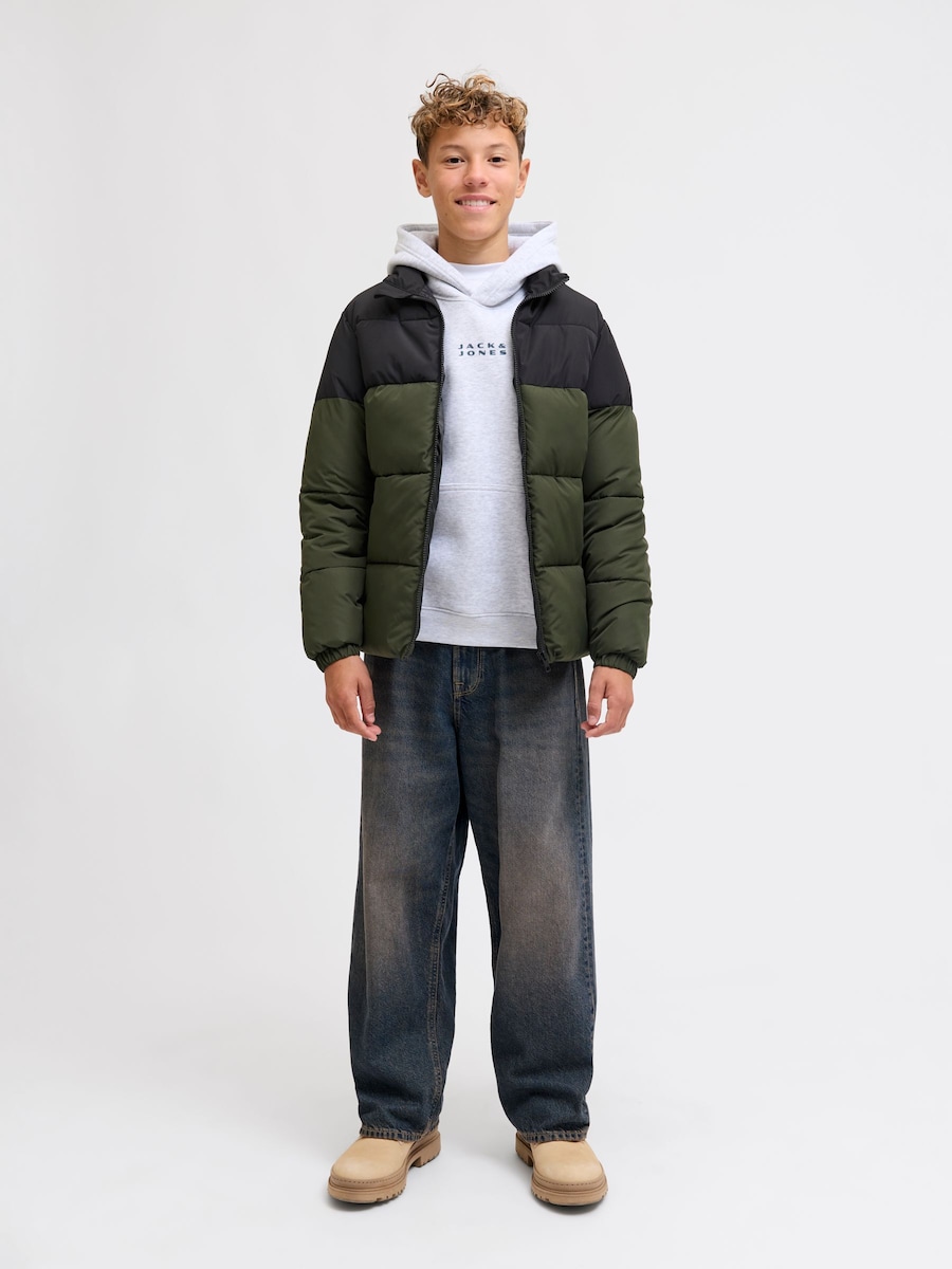 Куртка межсезонная Jack & Jones Junior, зеленый/черный — фото 4