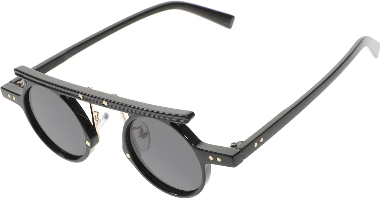 

Ретро-солнцезащитные очки для мужчин и женщин, круглая форма, поляризованные, модные очки, идеально подходят для вечеринок, отдыха и повседневной носки Yardenfun, Black