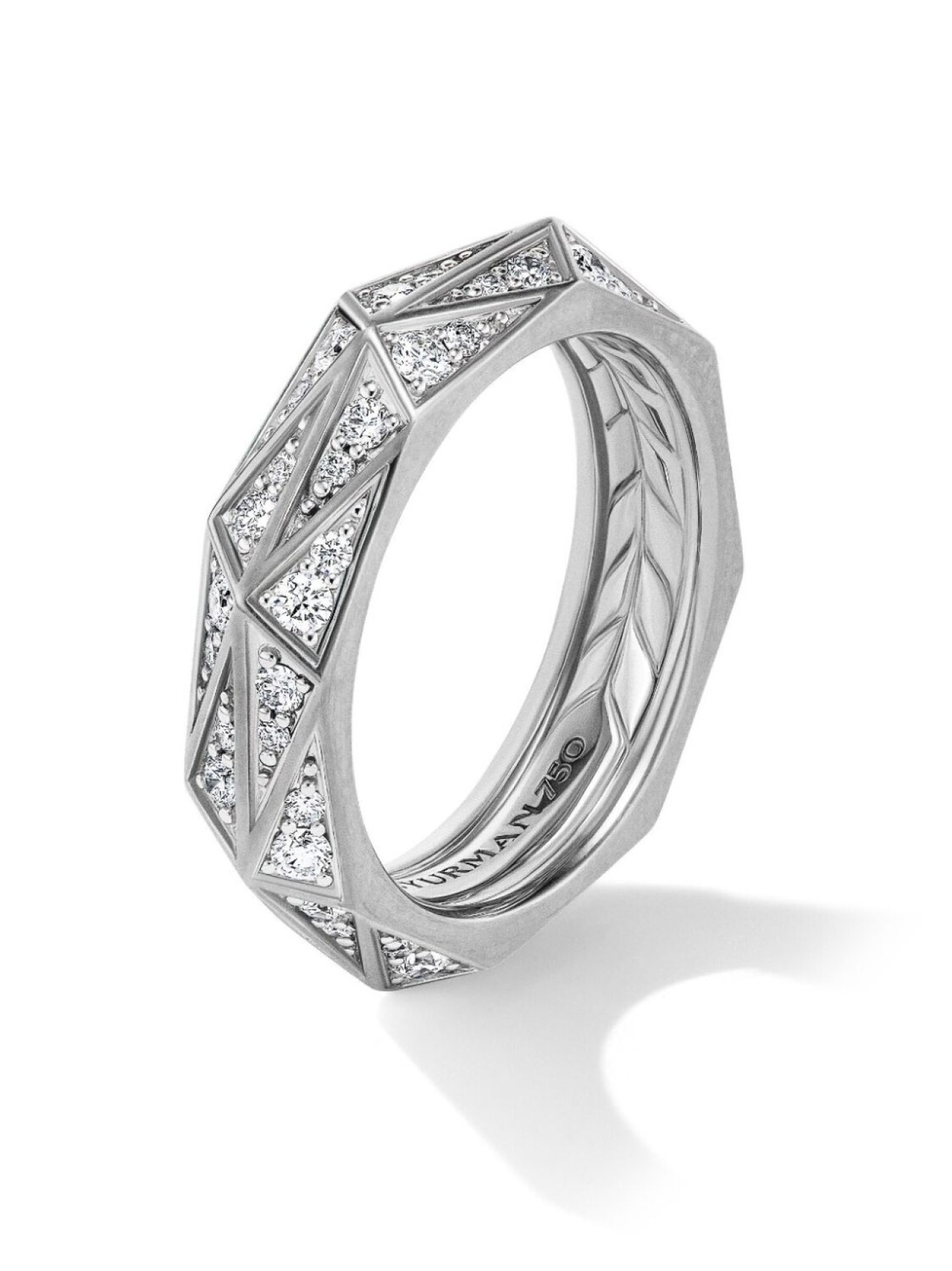 

Серебряное кольцо Torqued с бриллиантами David Yurman, серебряный
