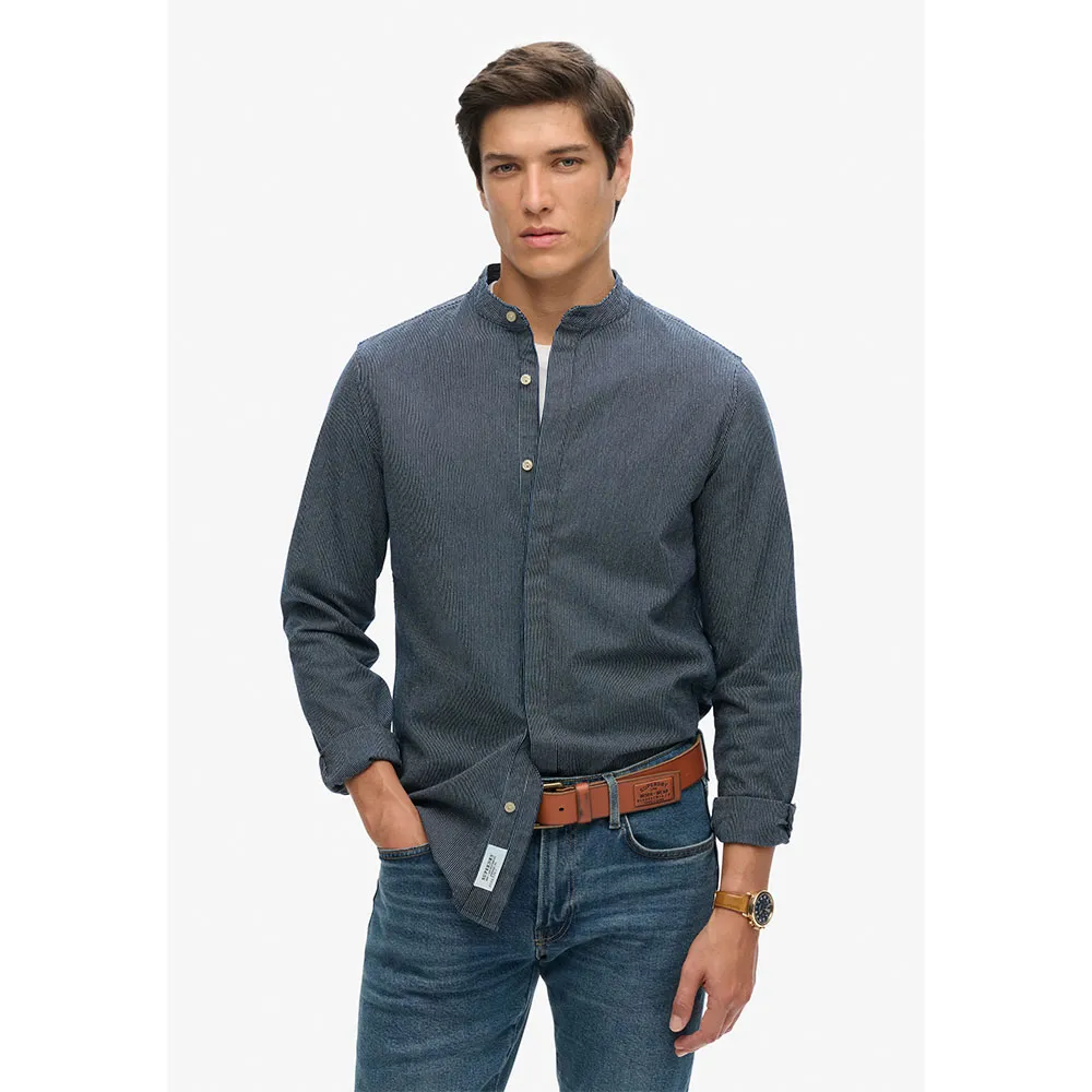 

Рубашка Superdry Merchant Indigo Grandad, серый