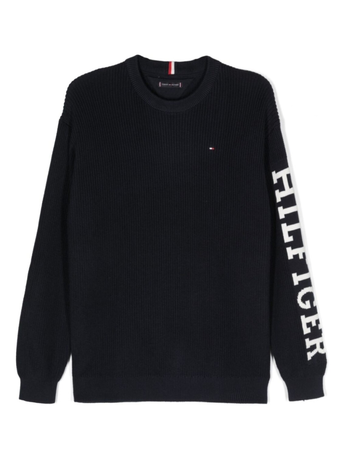 

Джемпер вязки интарсия с логотипом Tommy Hilfiger Junior, синий