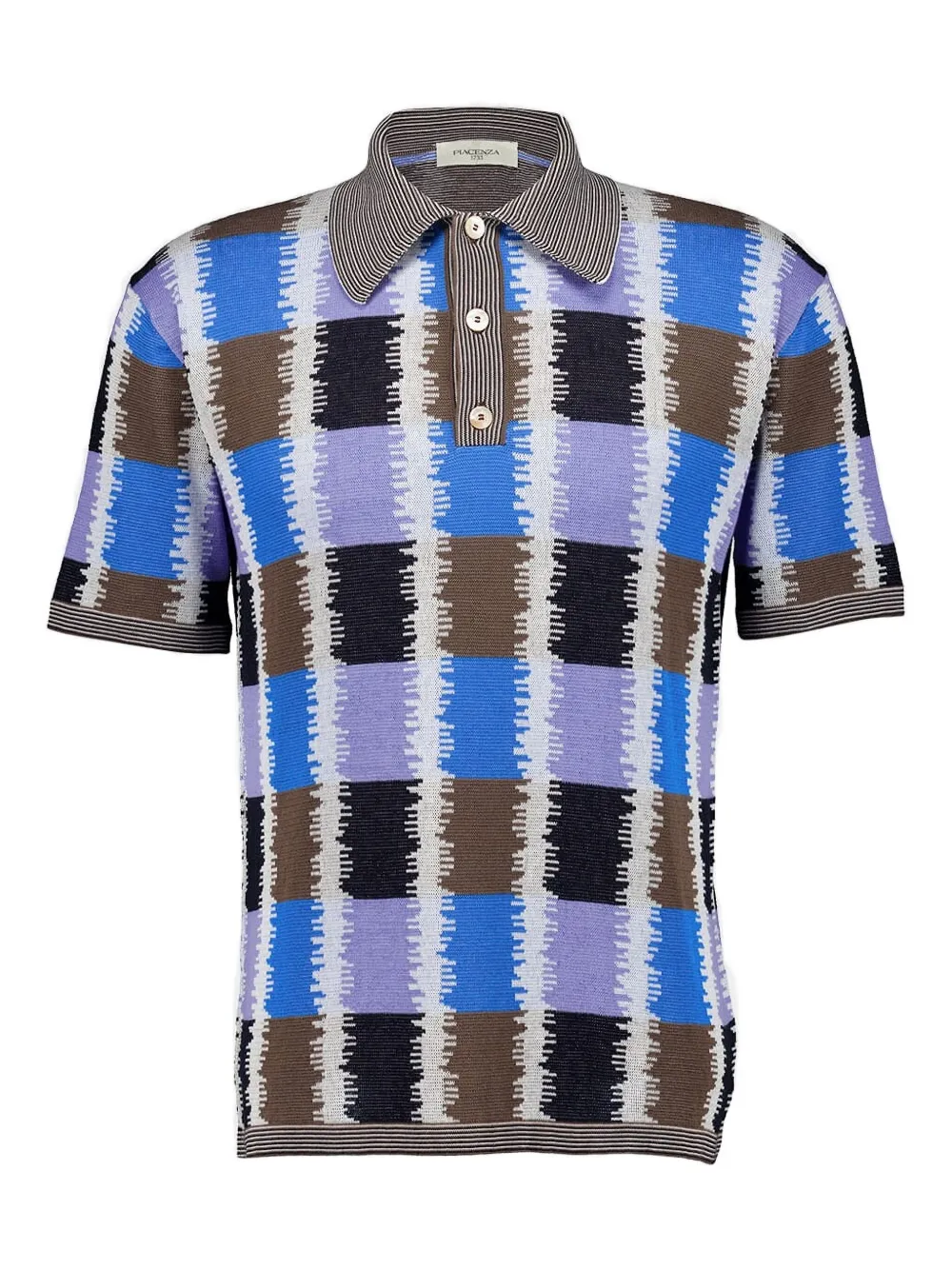 

Рубашка поло с геометричным узором Piacenza Cashmere, синий
