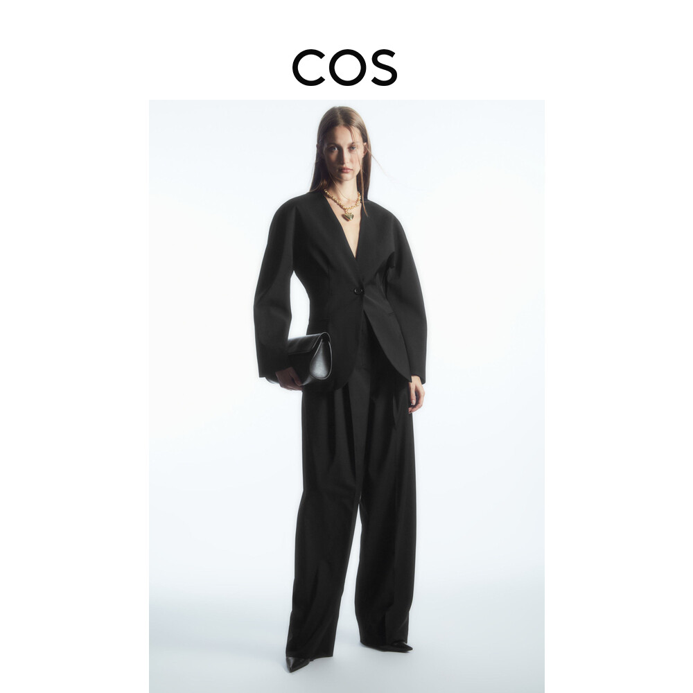 

Женские широкие брюки Cos шерстяные, черный