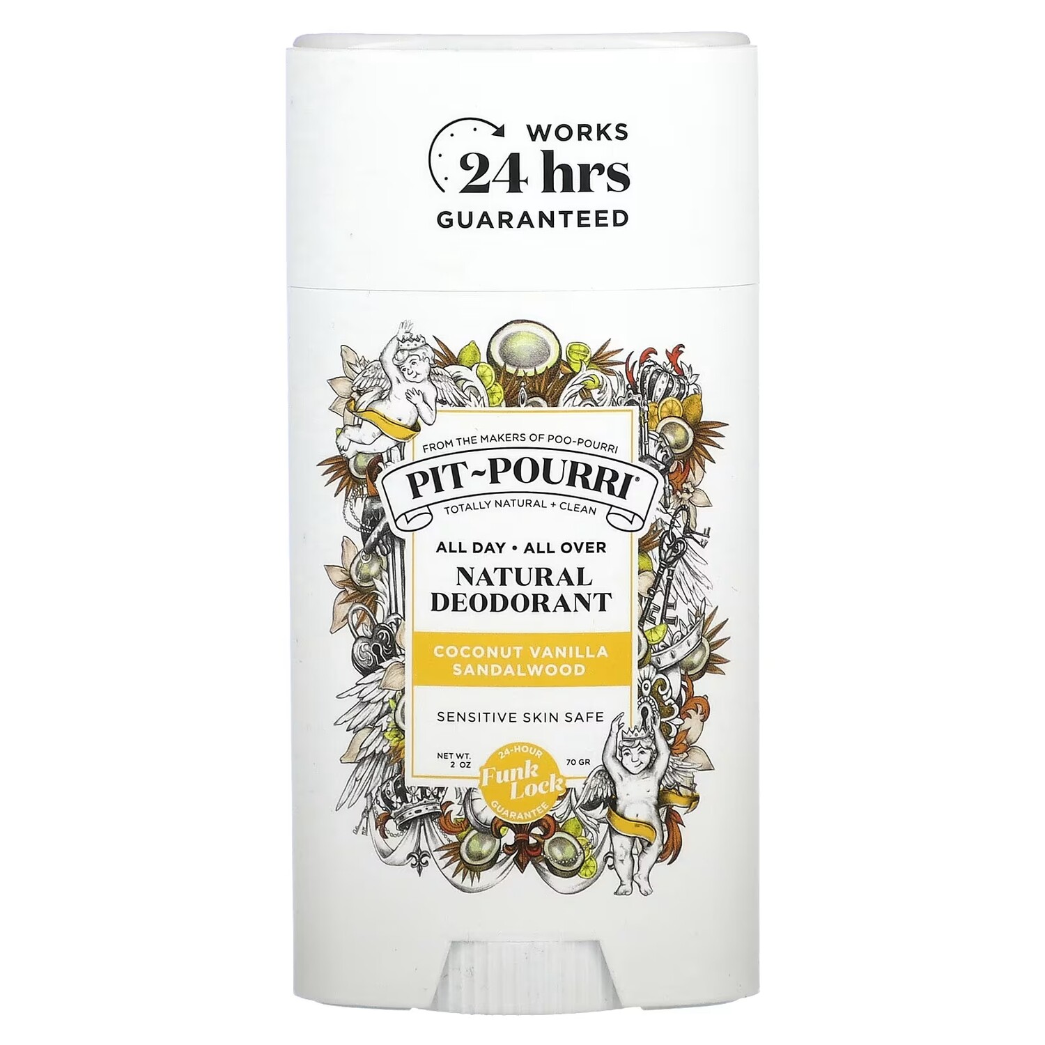 

Poo-Pourri Pit-Pourri Натуральный дезодорант Кокос Ваниль Сандал 2 унции (70 г)