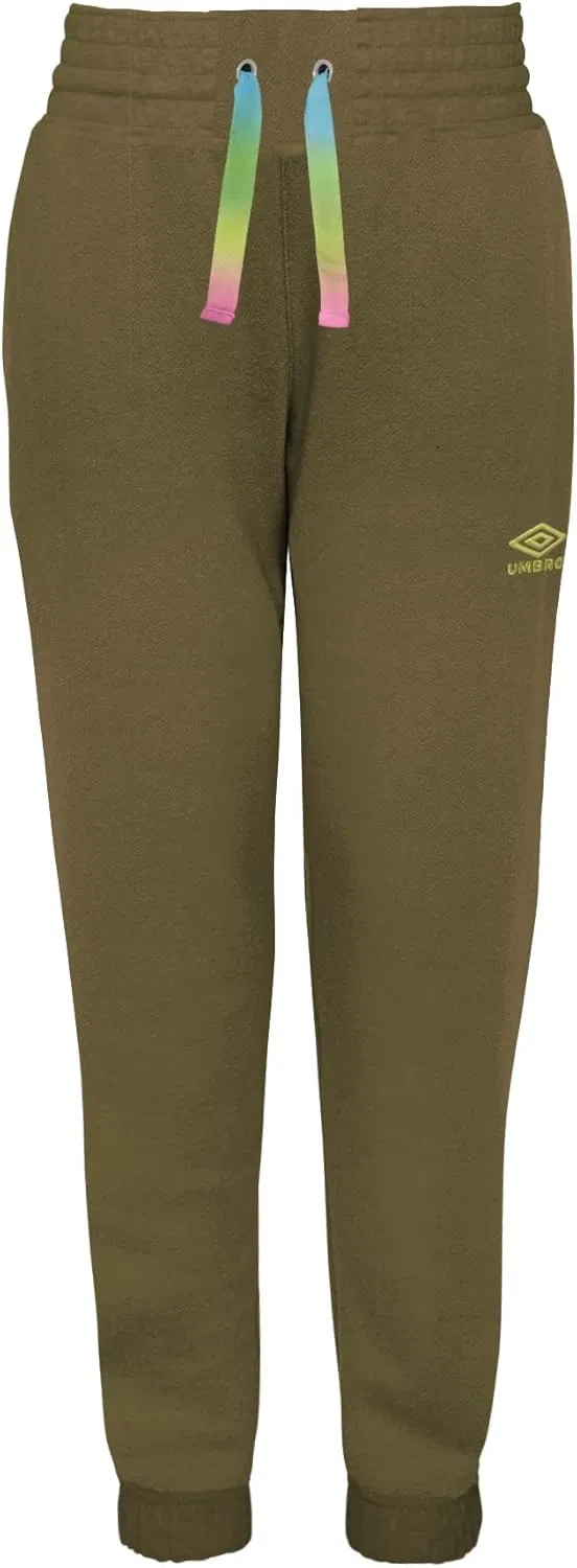 Спортивные штаны Umbro с высокой талией для девочек, Burnt Olive/Sunny Lime