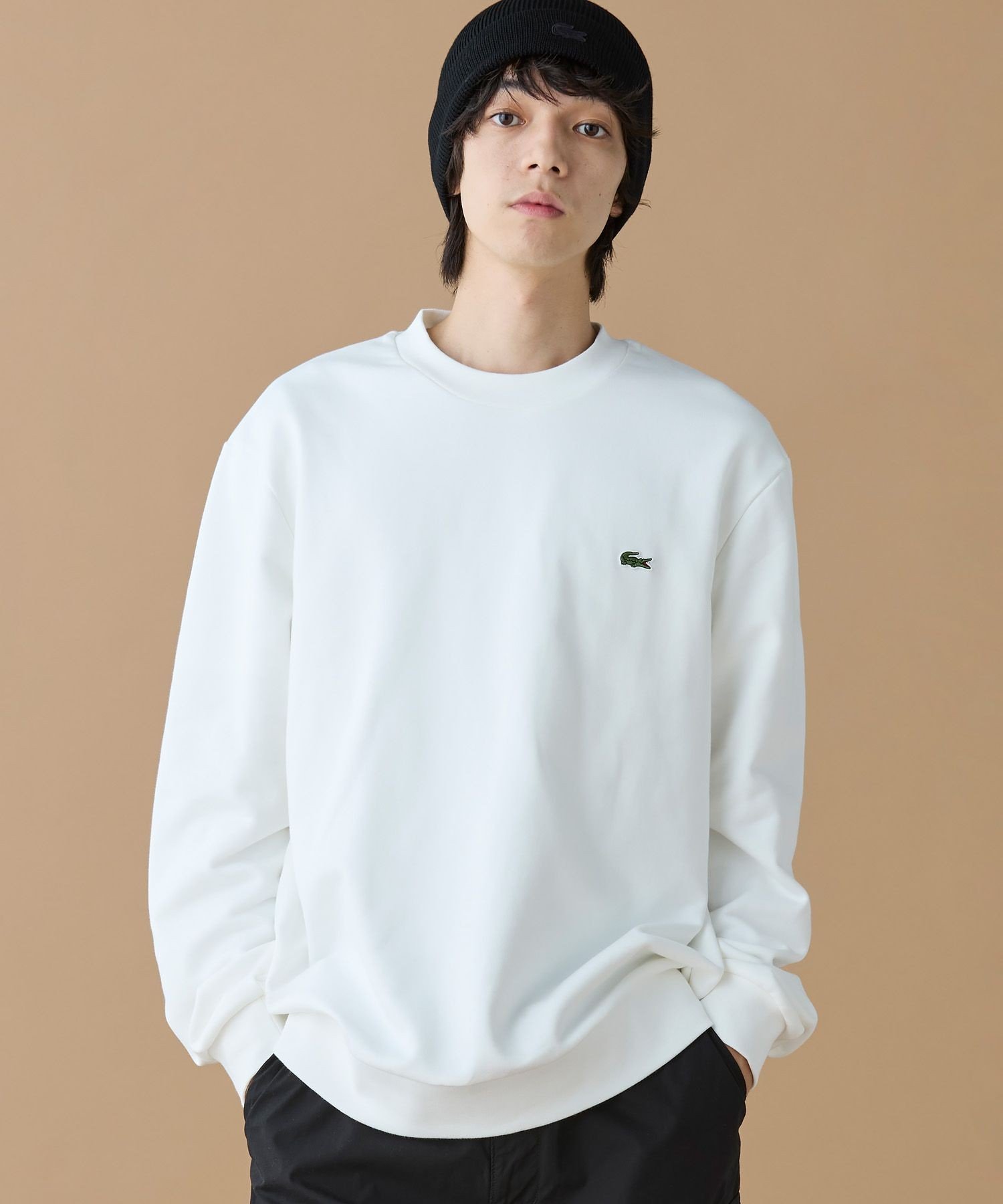 Обычная толстовка с круглым вырезом LACOSTE, White — фото 3